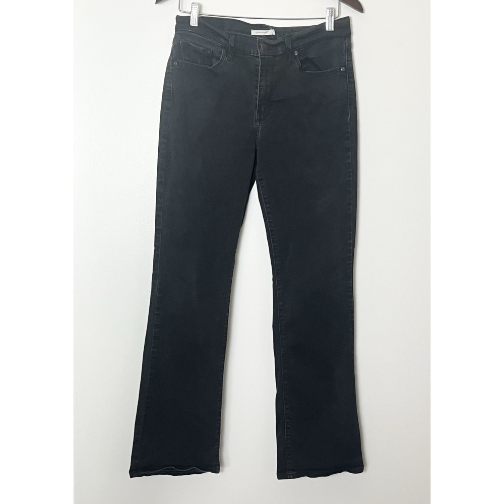 Levi's Classic Bootcut Jeans Women's 12‎ Black Biker Grunge Goth Dark Romantic - Picture 2 of 5